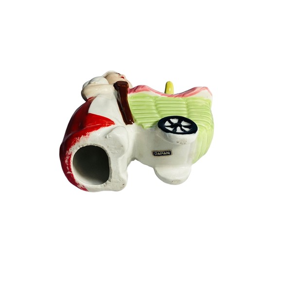 Napco Vintage Dutch Girl Ceramic Pushing Cart Japan 5" - Picture 3 of 7